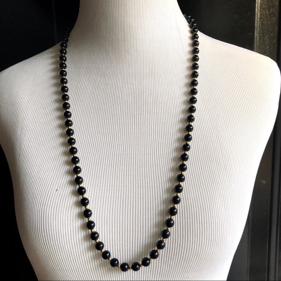 Gold Plastic Beaded Necklace 